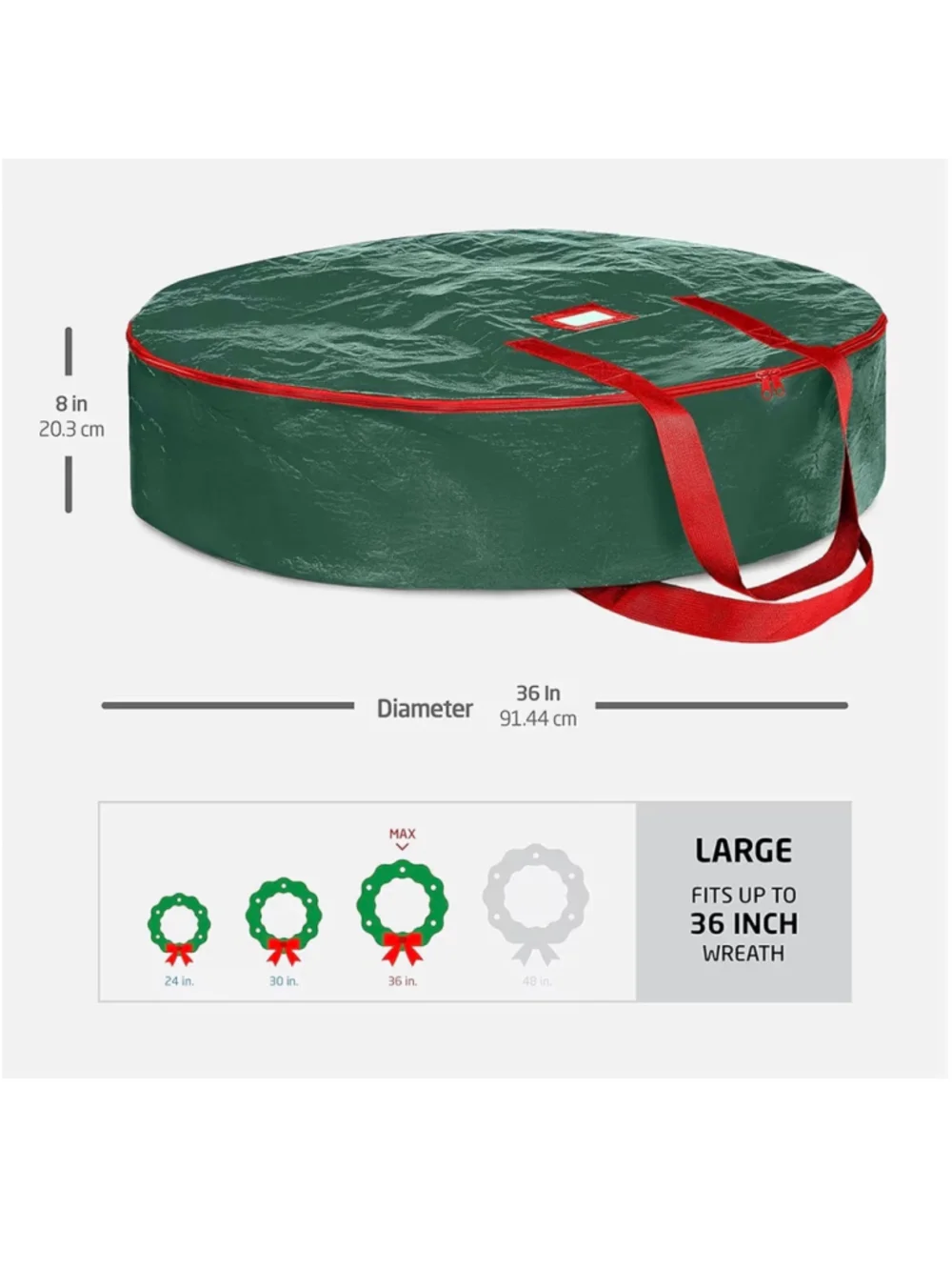 NEW ZOBER Christmas Wreath Storage Container 36” Wreath Bag